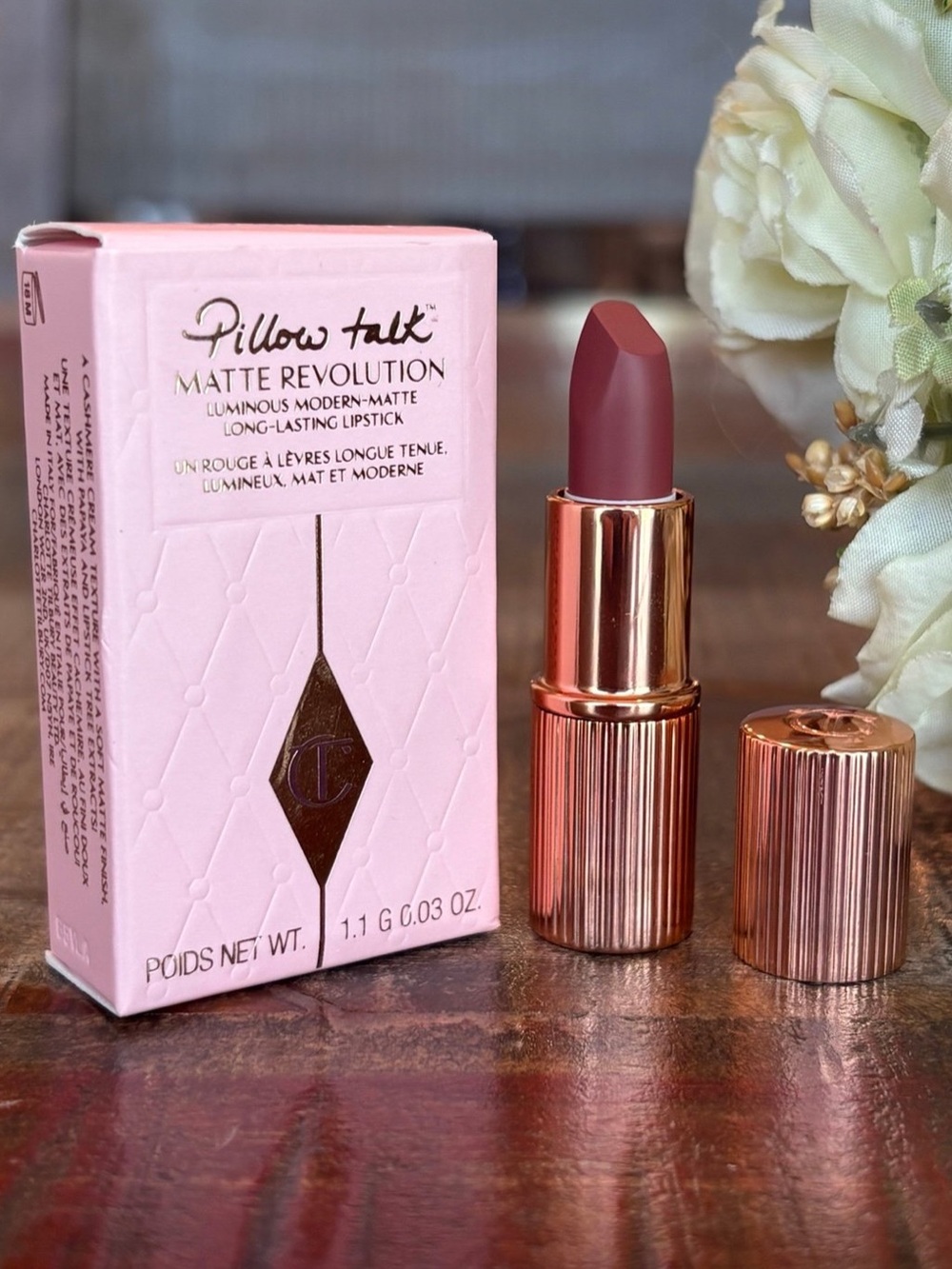 NEW Charlotte Tilbury MATTE REVOLUTION Lipstick Mini in PILLOW TALK MEDIUM!